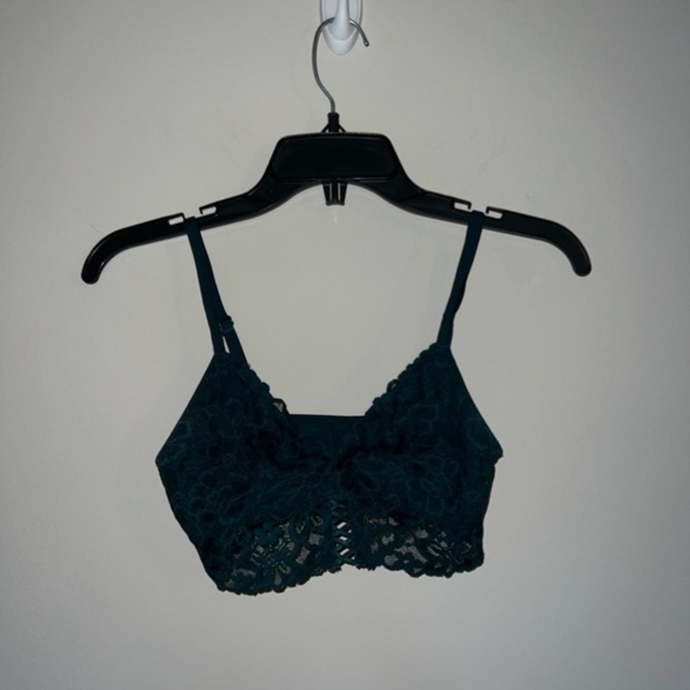 Elegant Lace Bralette in Teal